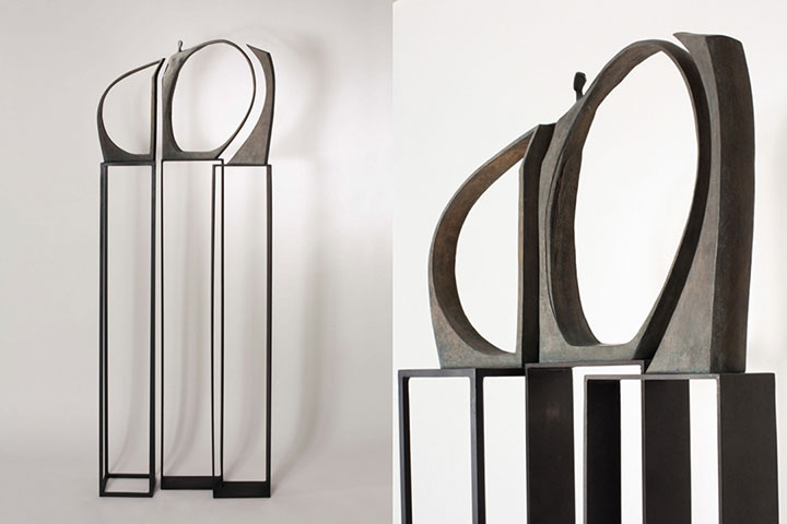 Equilibre, sculpture equlibre, Sculpture Bronze, sculpture acier, sculpture laiton, centre de gravite, trouver centre de gravite, juste place